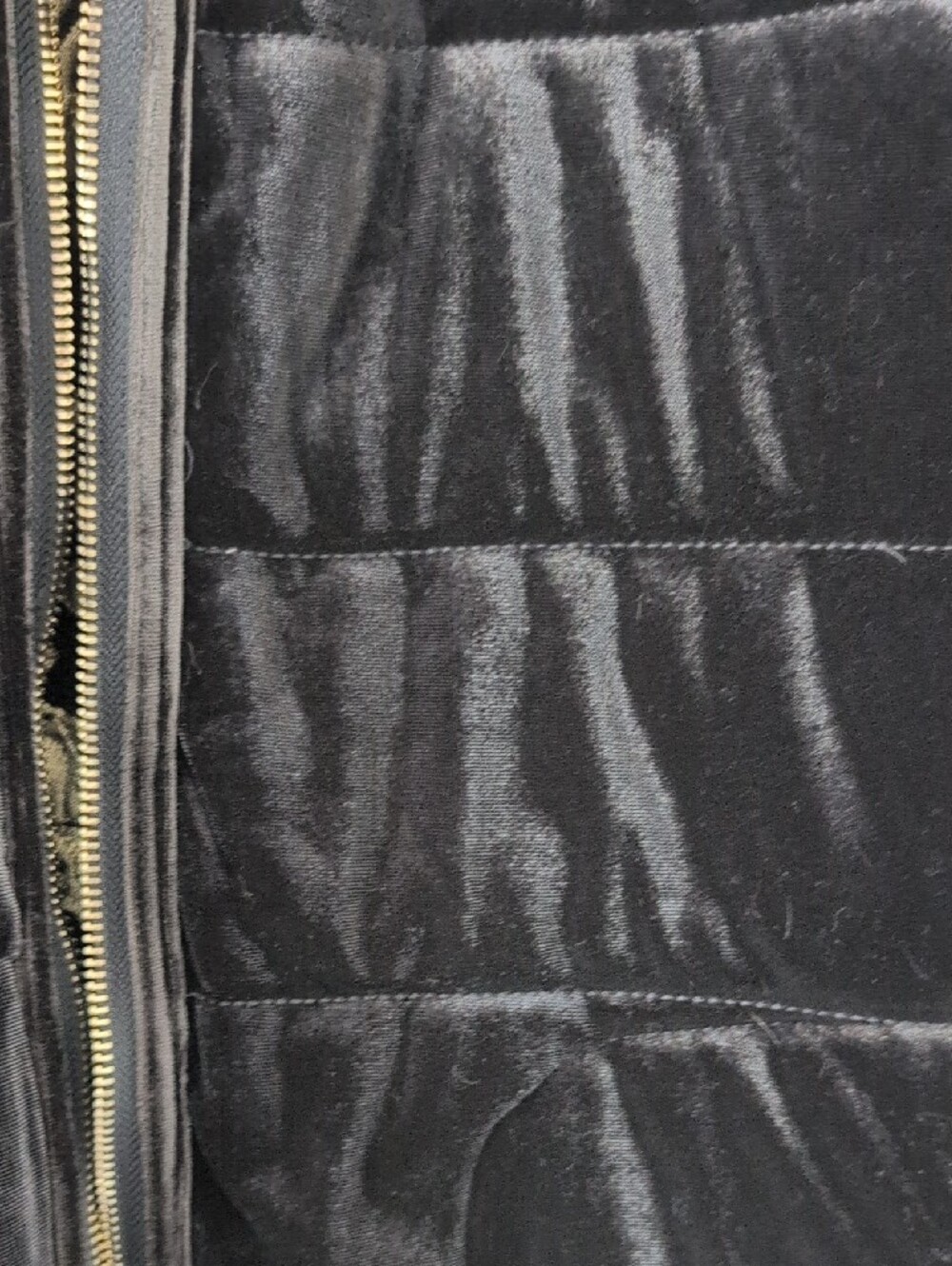 Chico's Reversible Damask Black Gold Quilted Jacquard Long Vest Sz 2 12/14 - Picture 7 of 8